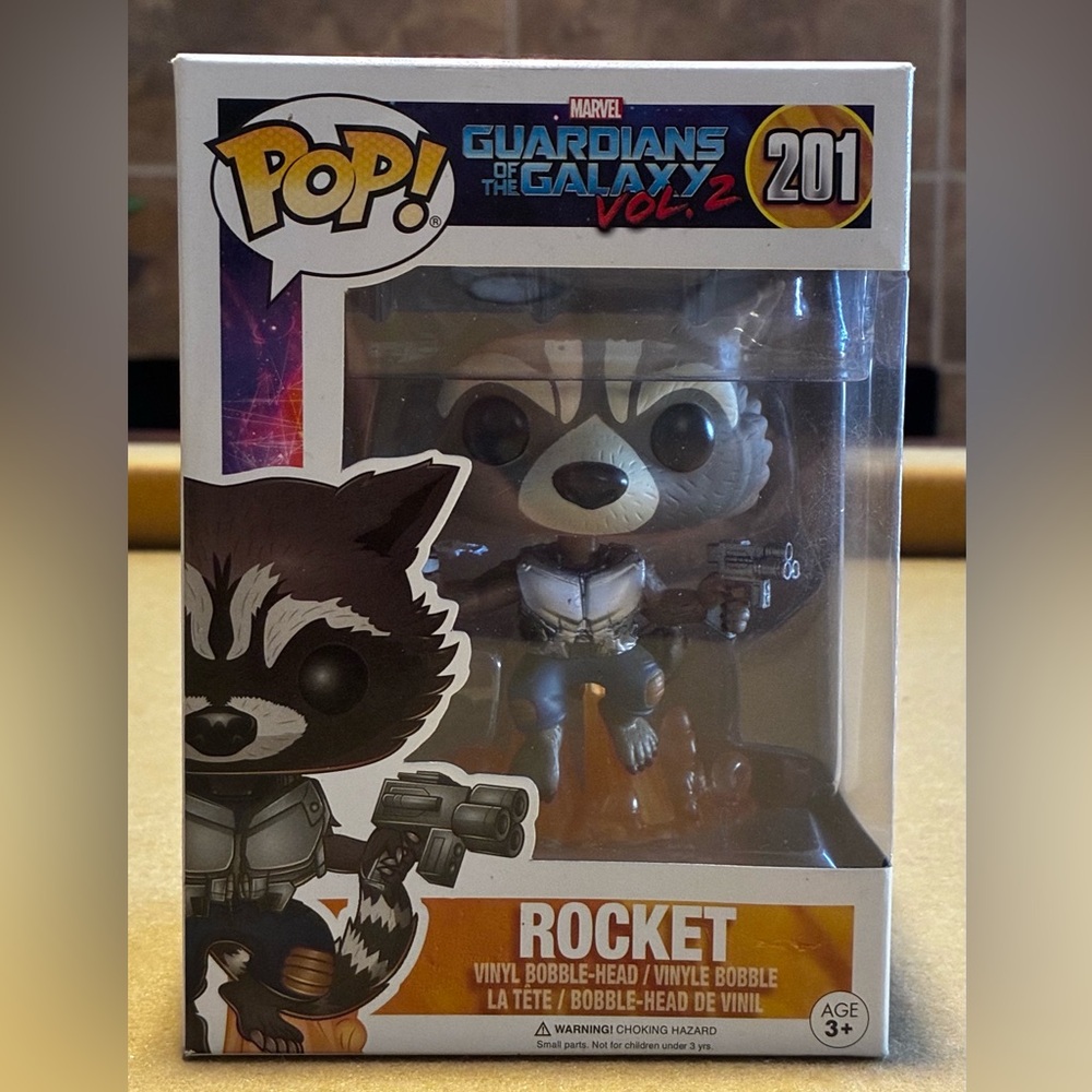 Funko Pop! Rocket Raccoon Figure - Gray, White, Black